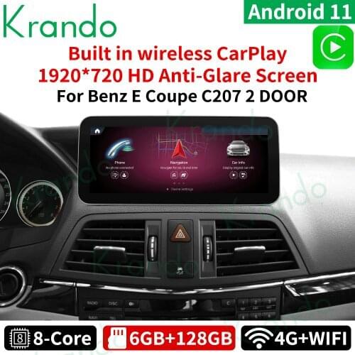 Krando Android 10.0 4+64G Ram 10.25'' Car Radio for Mercedes Benz E Coupe C207 Coupe E200 E230 E260 LHD 2009-2016 Two Door NTG