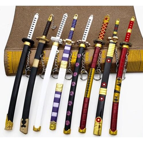 22cm Demon Slayer Ghost Out of The Blade Keychain Stove Door Charcoal Jielang Knife Knife Key Chain Sword Weapon Model Jewelry