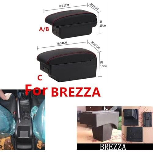 For Suzuki Vitara Brezza armrest box double layer with usb