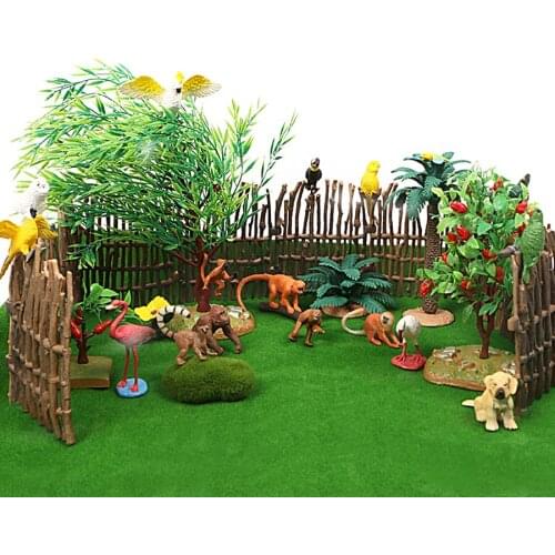 Action Figure Simulation Models Bird Monkey PVC Figurine Decoration Accessories For Garden Home Kids Toys