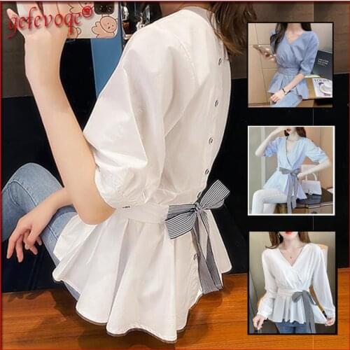 Gefevoqe Striped Blouses