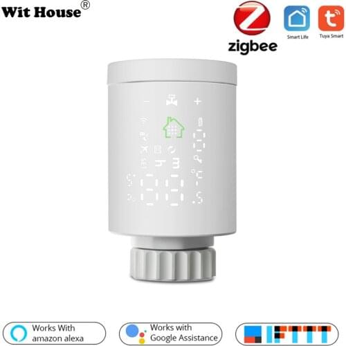 Tuya Smart ZigBee Radiator Actuator Programmable Thermostat Thermostatic Radiator Valve Temperature Controller Support Alexa