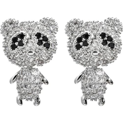 Korean fashionable panda with Zircon Earrings is popular jewelry earrings for women/girls'wedding parties ER-363