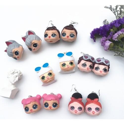 2021Creative Cartoon Doll Dangle Earrings Funny Baby Head Earrings for Women Girl Friendship Gift dropshipping