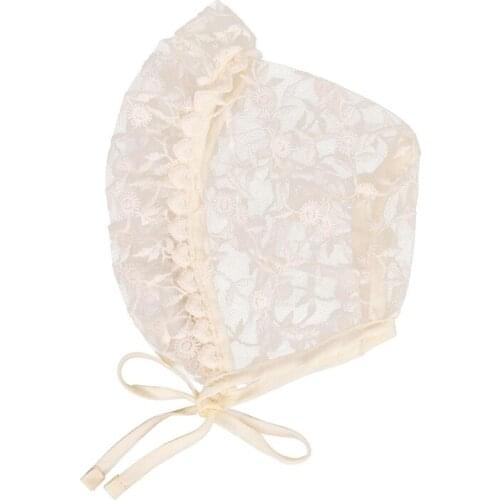 Lace Flower Sun Hat Cotton Beanie Bonnet Cap Newborn Photography Props for Baby Toddler Infant Girls Boys Shower Gifts