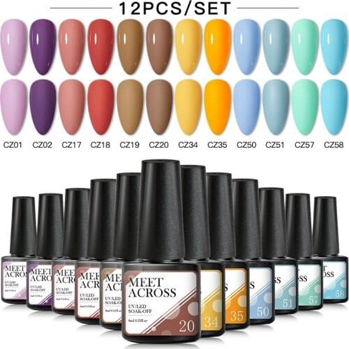 Nail Gel Polish Set 12/4/6PCS Nail Kit Set Glitter Holographics Soak Off UV Gel Nail Varnish Kit For Nail Art Gel Kit Set