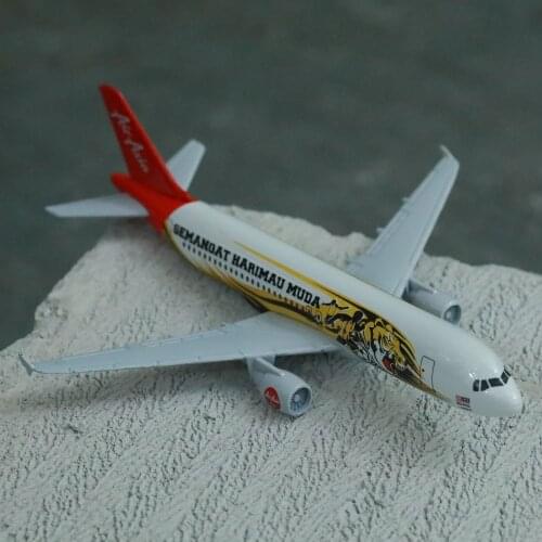 Air Asia Semangat Harimau Muda A320 Aircraft Model 6" Metal Airplane Diecast Mini Moto Collection Eduactional Toys for Children