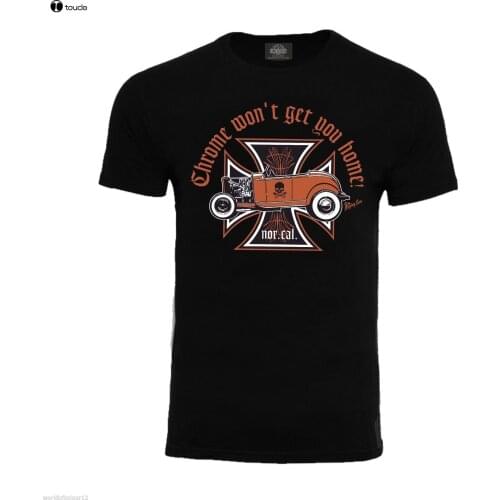 100% Cotton for Man Shirts T-Shirt Chrome Hotrod Oldschool Rockabilly US-Cars Ratte Youngtimer Print Tee Shirts