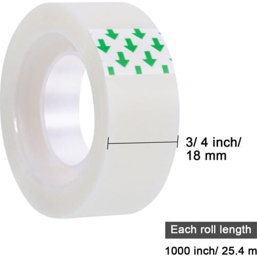 Invisible Adhesive Tape Each Roll 3/4 x 1000inch 8rolls Transparent Tape Refill Office
