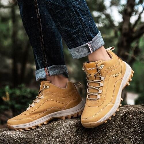 New Outdoor Waterproof Hiking Tactical Boots Non-slip Walking Climbing Hiking Shoes Mountain Sport Boots Hunting Mens Sneakers