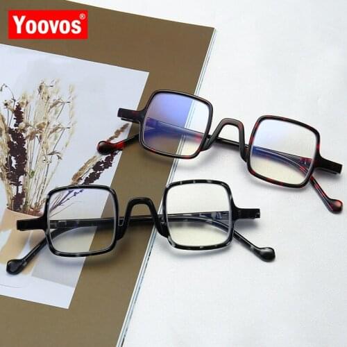Yoovos 2021 Reading Glasses For Men/Women Square Blue Light Reading Eyeglasses Plastic Frame Ultra Eyewear Light Gafas Lectura