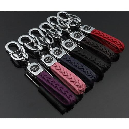 Woven Metal Leather Keychain Chuck Bags Pendant Anti-lost Keyring Lanyard for Car Keys Custom Key Chain Accessories Jeans Chain