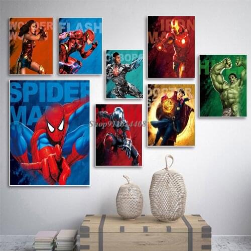 Marvel Movie Posters Canvas Paintings Wall Art Print Art Pictures on The Wall Living Room Decor Avengers Spiderman Black Panther