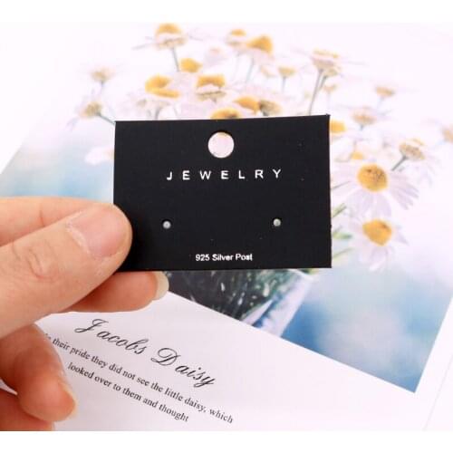 Factory Sale 5*3.5cm 100pcs/lot Jewelry Display Cards Drop Earrings Black Paper Display DIY Cards Price Tags Hanger