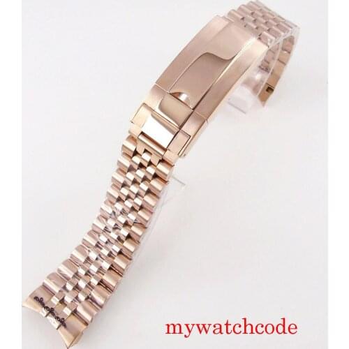 Luxury 20mm Width Stainless Steel Gold Plated Jubilee Watch Brcelet Fit 40mm Men Automatic Watch Wristwatch Parts Folding Clasp