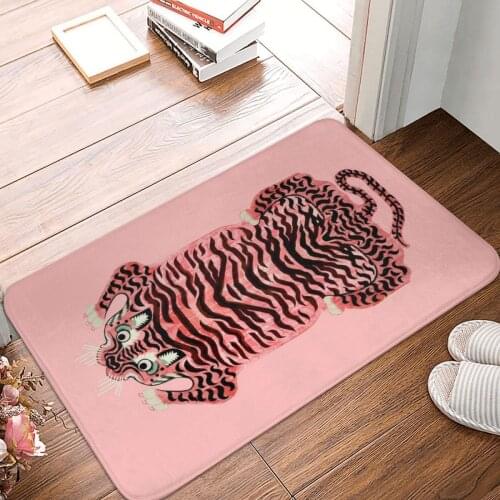 Pink Tibetan Tiger Rug Doormat Carpet Mat Rug Polyester Anti-slip Floor Decor Bath Bathroom Kitchen Living Room Balcony 40*60