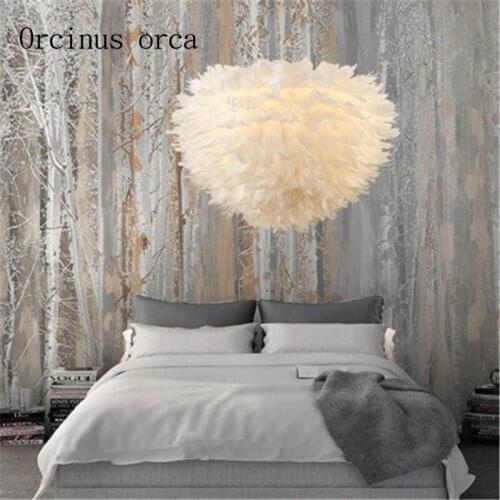 Nordic modern minimalist creative fantasy ceiling childrens bedroom dining room library study room LED feather light