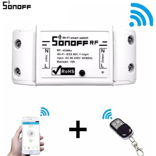 1Pcs Sonoff Wifi Switch Module, Wireless Remote Control 433mhz Smart Home Switch, Smart Home Wifi Automation Module 90V-250V 10A