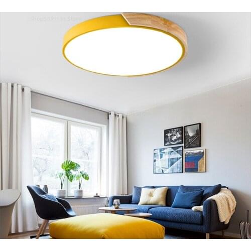 Modern Wooden LED Ceiling Lights for Living Room Light Fixtures Bedroom Light Kitchen Hanging Lamps Surface Mount Ceiling Lamp
