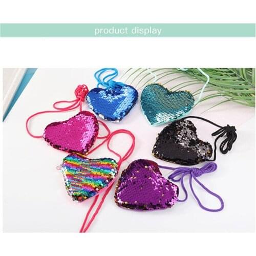 Women Small Change Bag Sequins Shoulder Bag Cute Girls Handbag Ladies Coin Purse