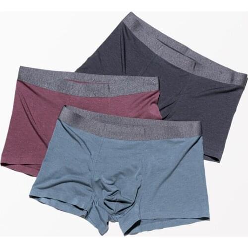 2020 3pcs/lot Cotton Male Panties Mens Underwear Boxers Breathable Man Boxer Solid Underpants Comfortable Shorts