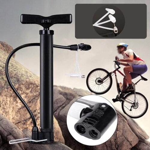 Bicycle Pump, Portable High-Pressure Tire Inflator Pump Universal Air Pump for Mountain Bikes, Black