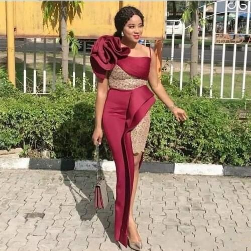 Wine Red Prom Dress Beads Pleats Custom Made Long Evening Gown Side Slit Formal Gowns Shoulder Pleated Robe de soiree