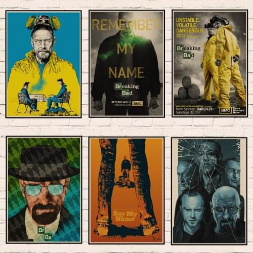 Breaking Bad movie retro Poster Retro Kraft Paper Vintage USA Movie poster Bar Cafe Home Decor Painting Wall Sticker A2
