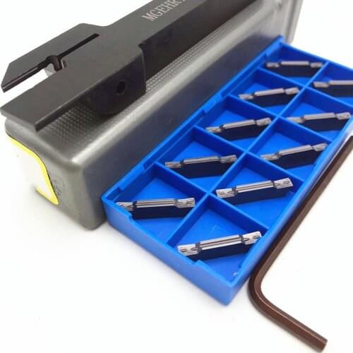 1PCS MGEHR1616-2+10PCS MGMN200 PC9030 External Grooving Tool Holder Carbide Insert CNC Lathe Turning Separation Tool