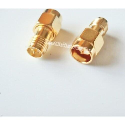1Pcs RP SMA Connector Female RPSMA Connector Plug To Quick SMA Male No Screw Test RF Adapter Connector Slide-on Push-on