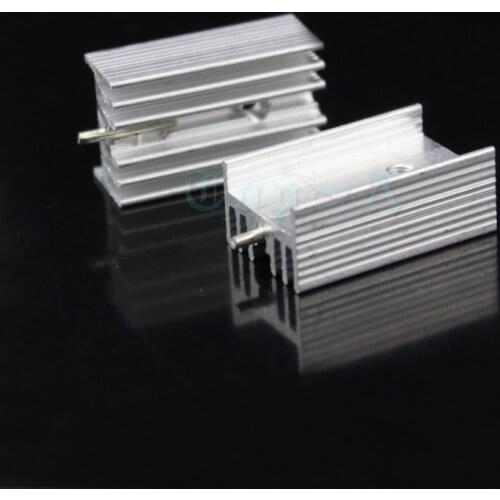 10pcs 25x15x10mm Anodized Silver Fan Aluminum Heatsink Radiator Heat sink for TO-220 TO220 Transistor With Needle