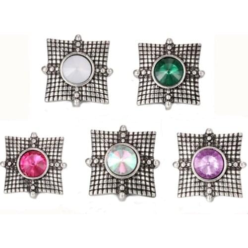 10Pcs/lot The Bloomer Snap 18mm Metal Square Snap Button For Charm Bracelet Womens Fashion DIY jewelry