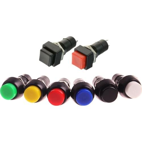 5pcs PBS-11A PBS-11B 12mm Round Self-Locking Push Button Switch momentary ON-OFF Switches 3A 250V AC 2PIN