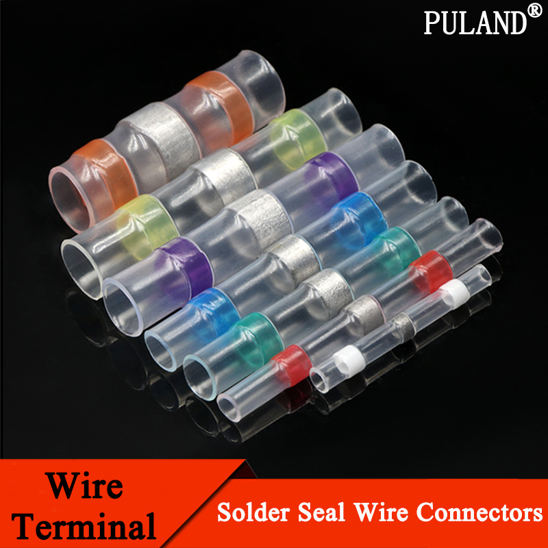 10/50 pcs Solder Seal Wire Connectors Heat Shrink Solder Butt Connectors Kit Automotive Marine Insulated Solder Connector