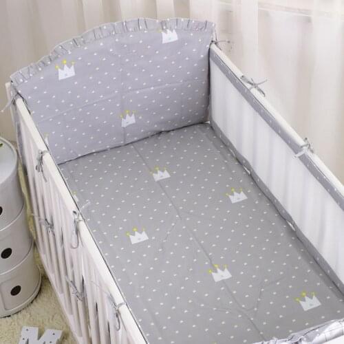 6pcs Breathable Baby Crib Bumper Summer Baby Bedding bumpers Kid Bedding Sets infant Crib Liner Cot Sets Bed Around Protector