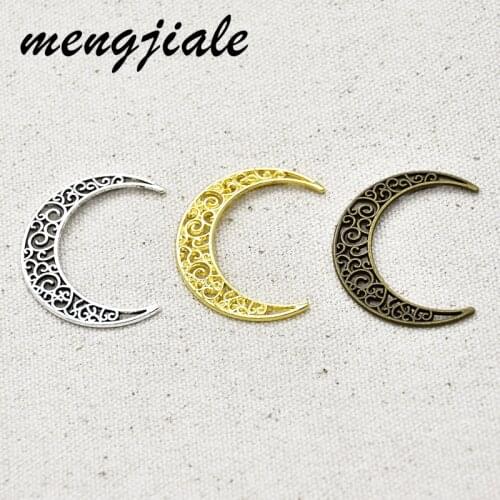 8pcs Vintage Alloy Metal Moon Charms For Jewelry Making Finding Accessories Wholesale