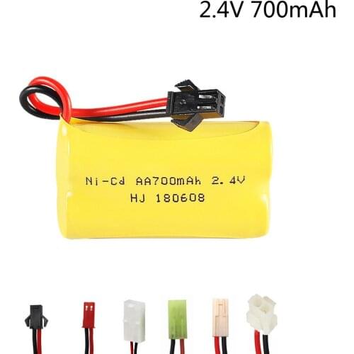 2.4V 700mah NI-CD battery AA 700 mah for Remote Control Car Electric Toys 2.4V NICD battery SM/JST/EL-2P/TAMIYA Plug
