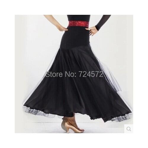 Ballroom dance costume sexy gauze ballroom dance long skirt for women ballroom dance competition skirt 5kinds of colors
