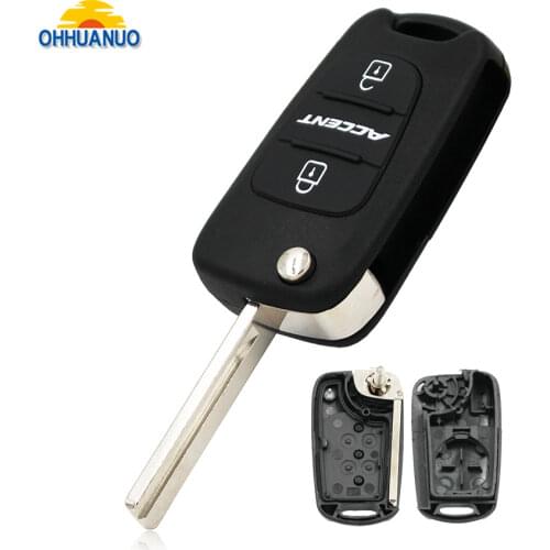 New Replacement 3 Button Flip Remote Key Cover Folding Key Shell Car Key Case Housing for Hyundai Accent with Uncut Blade