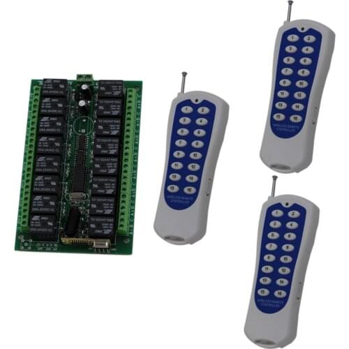 DC 12V 24V 16CH 16 CH Wireless remote control Switch System RF Remote Radio Receiver Transmitter Wireless Light Lamp Switch