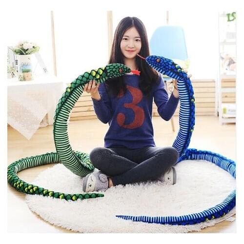 Long 260cm lovely cartoon snake plush toy simulation python soft doll funny toy birthday gift b2555