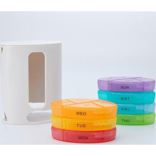 Weekly Pill Box 7 Days Tablet Pill Splitter Plastic Lattice Storage Case Medicine Holder Tablet Container Pastillero Dispenser