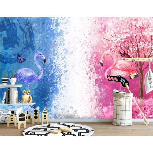 Custom photo wallpaper for walls 3 d Cartoon mural European style small fresh watercolor bird childrens room background wall