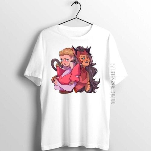 Unisex Men Guys T Shirt She Ra and Catra Funny Artwork Printed Male Cotton Graphic Designer T-shirts Adult Summer Clothes