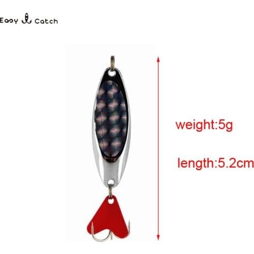 JSM 2pcs/bag 5g Fishing lures Spinner Metal Lure Spoon Bait Fishing Silver Spinner fishing Bait with fishing hook