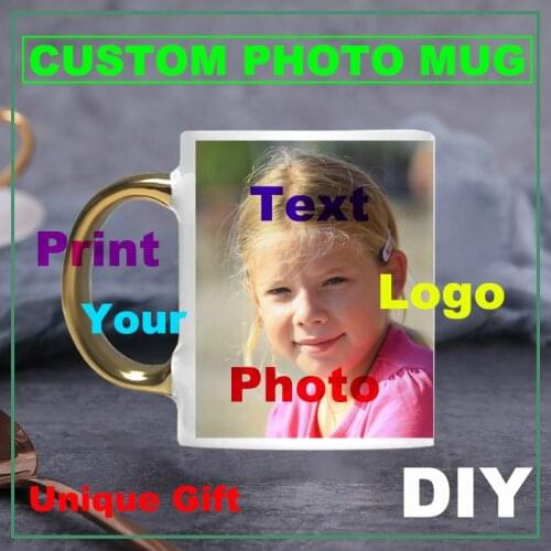 Custom Printed Mug DIY Photo LOGO Text Coffee Cup white Ceramic Cup Family Friends Birthday Gift