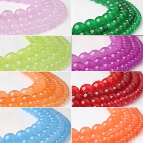 LanLi 4/6/8/10mm Natural Multicolor chalcedony stones Loose Beads Suitable for DIY Fashion bracelet necklace Jewelry Accessories