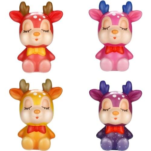 2020 Kawaii Christmas Deer Slow Rising Cream Scented Stress Relief Toys Squishy Stress Relief Toy Funny Kids Toy 12*10 CM
