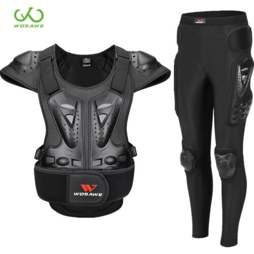 WOSAWE Motorcycle Armor Jackets Long Pants Hip Butt Chest Back Protection Set MTB Motocross Protective Gear Kit Armor Adult