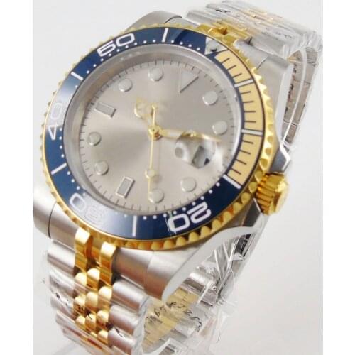 40MM Grey Dial Men Watch Diver Miyota 8215 Sapphire Crystal Luminous Automatic Mechanical Mens Watches Top Brand Luxur